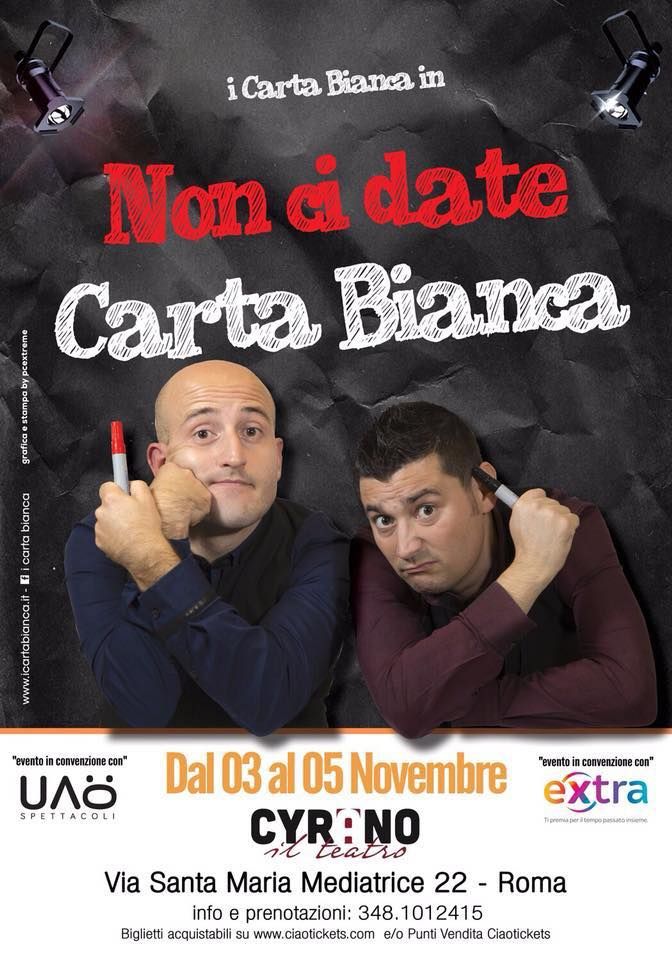 Locandina Non ci date Carta Bianca