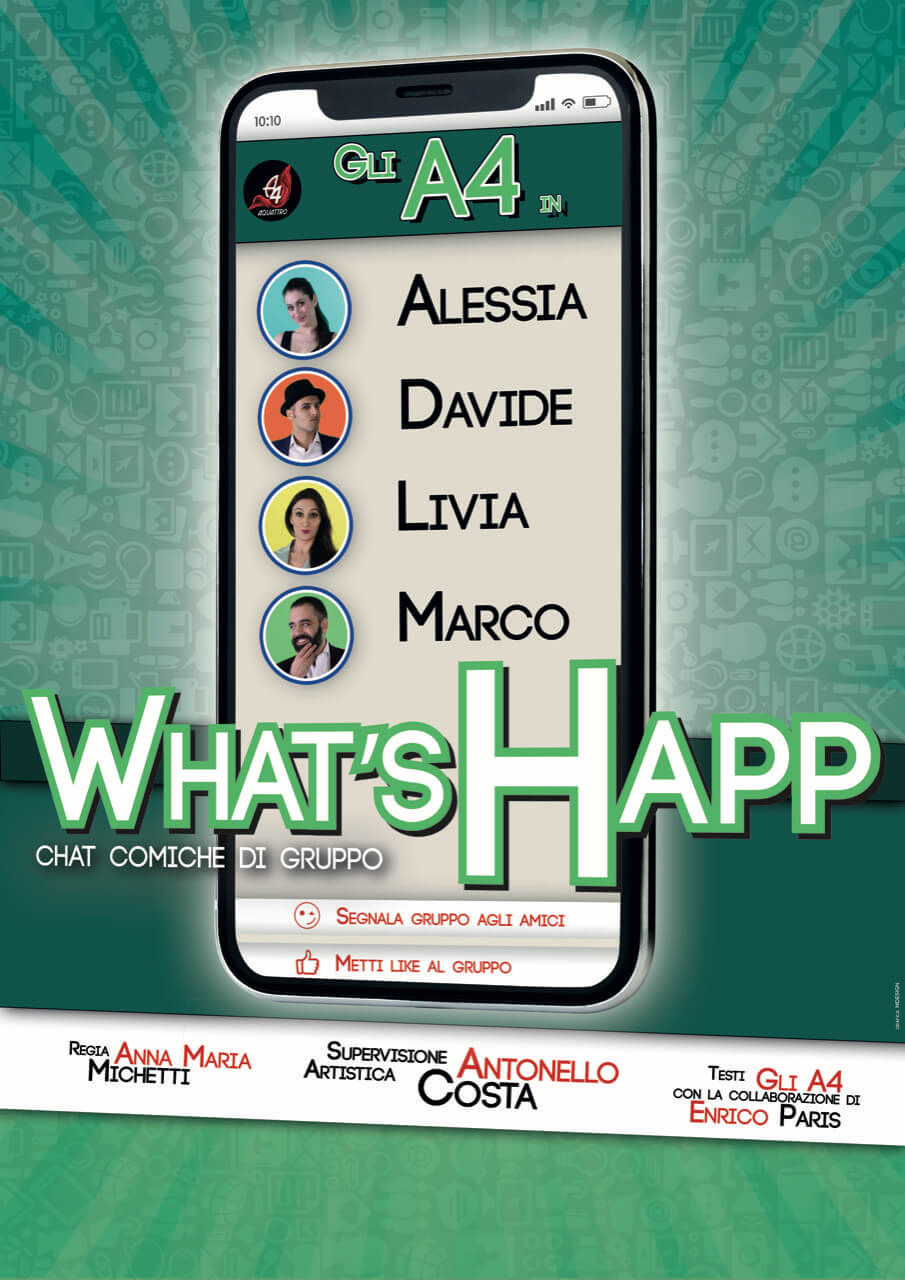 Locandina What's Happ? Chat comiche di gruppo